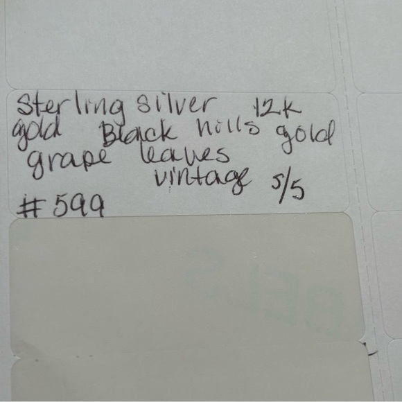 Sterling silver and 12 Kt rose gold grape leaves vintage ring - Picture 4 of 8